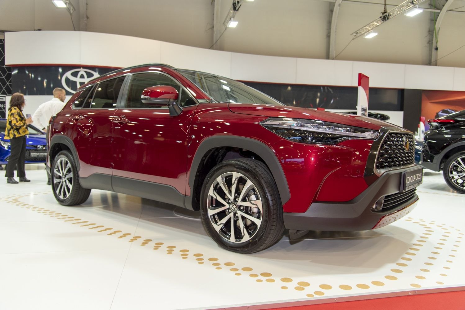 Front view of SUV with LED headlights and alloy wheels