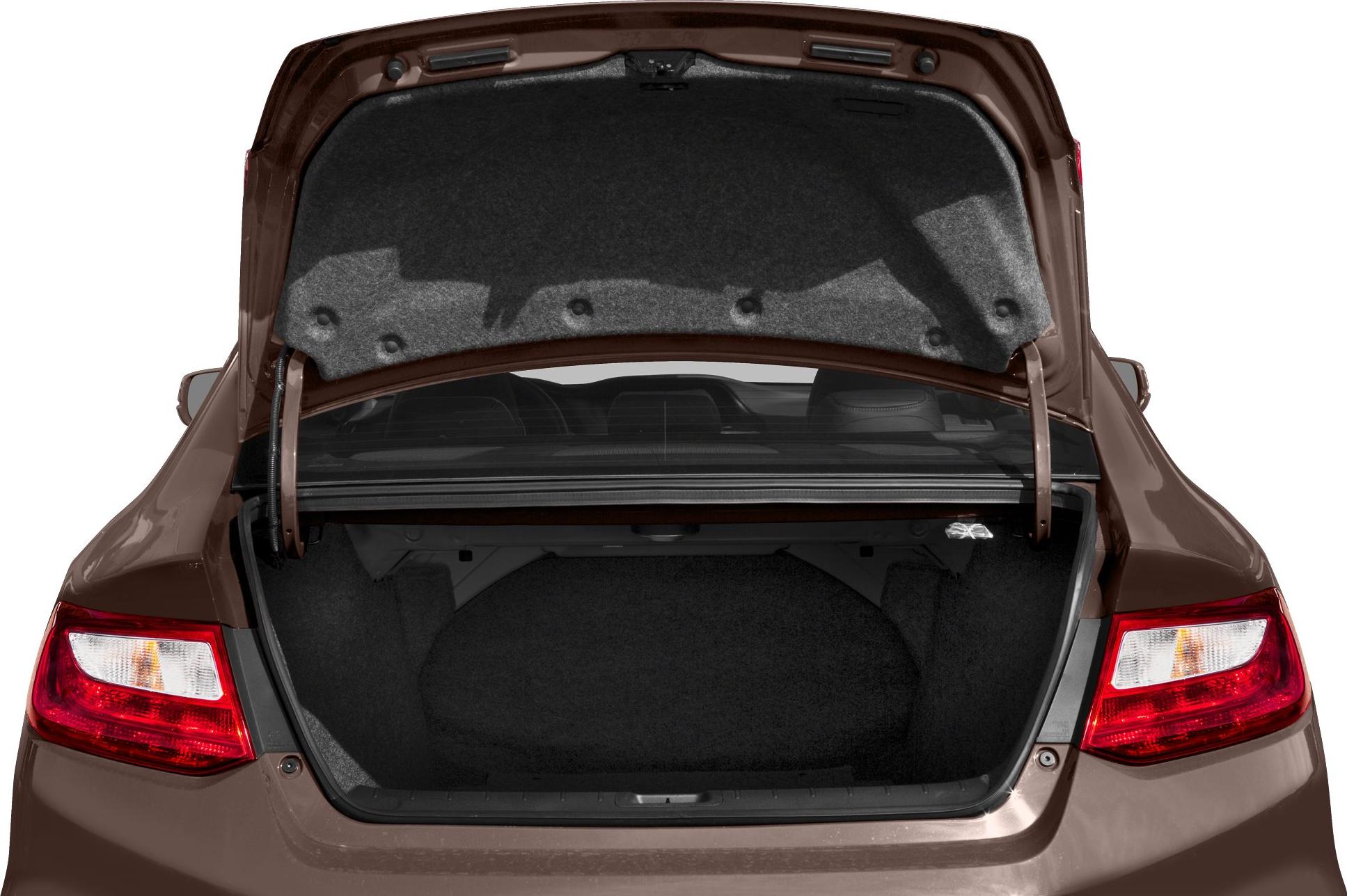 Open trunk space with visible cargo area and trunk lid insulation