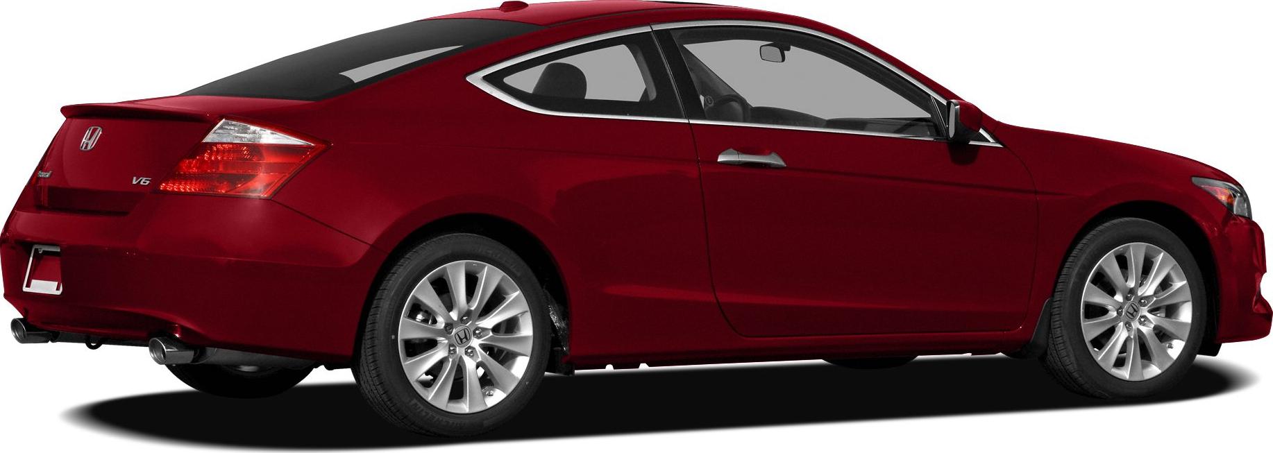 Red coupe rear-side view with V6 badge and alloy wheels