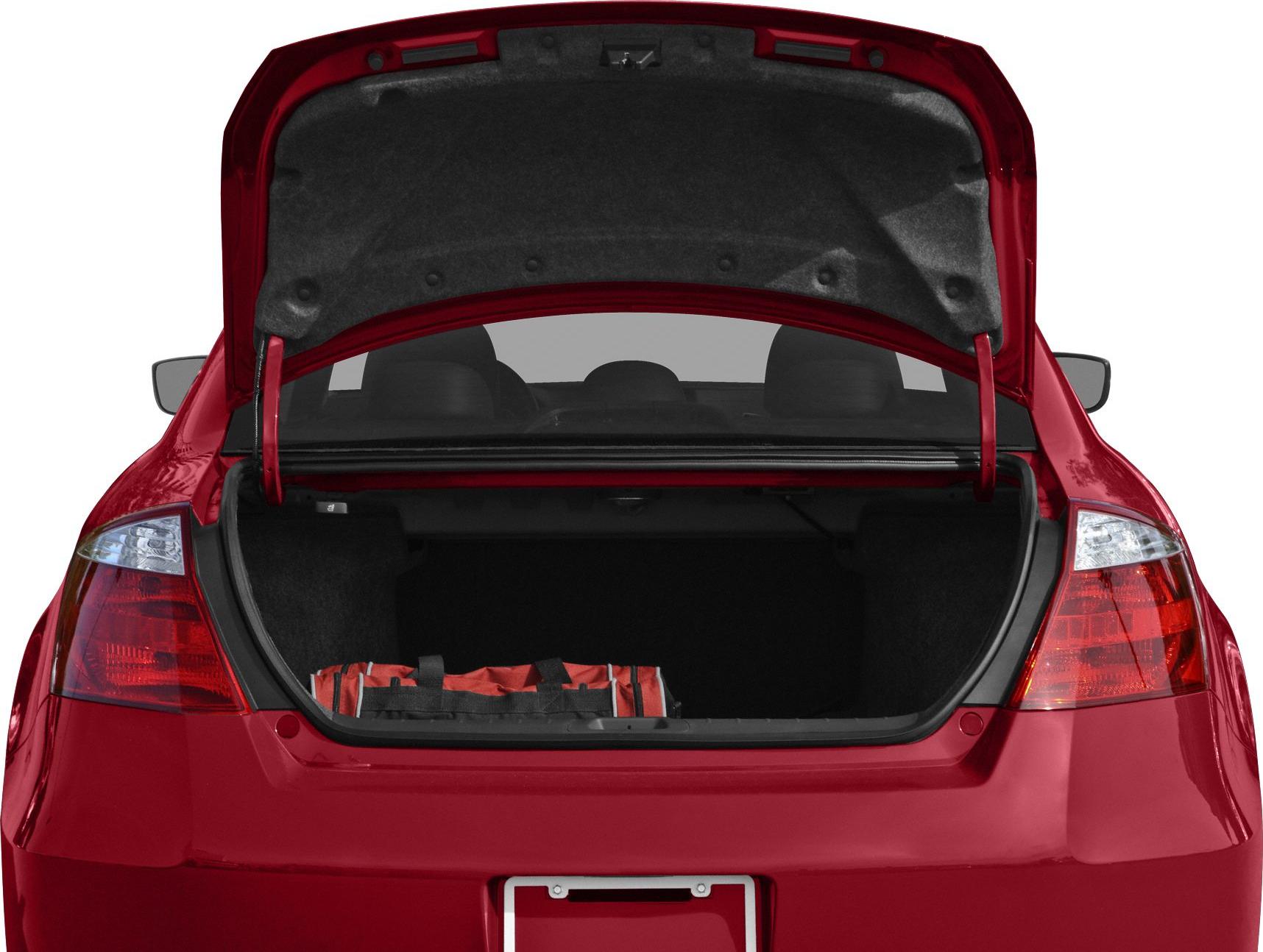Open trunk rear view with spacious cargo area and taillights.
