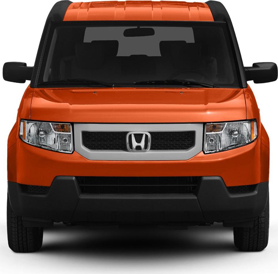 Boxy SUV front view with prominent grille and angular headlights