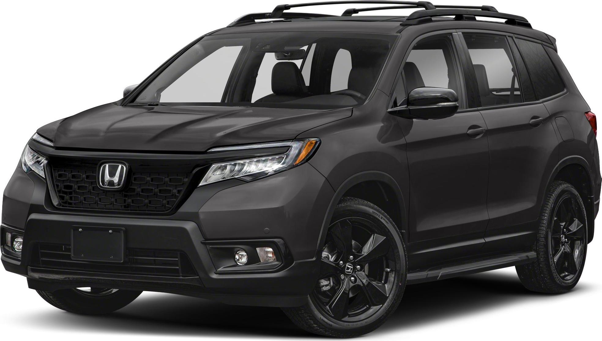 Black SUV front and side with roof rack and sporty wheels