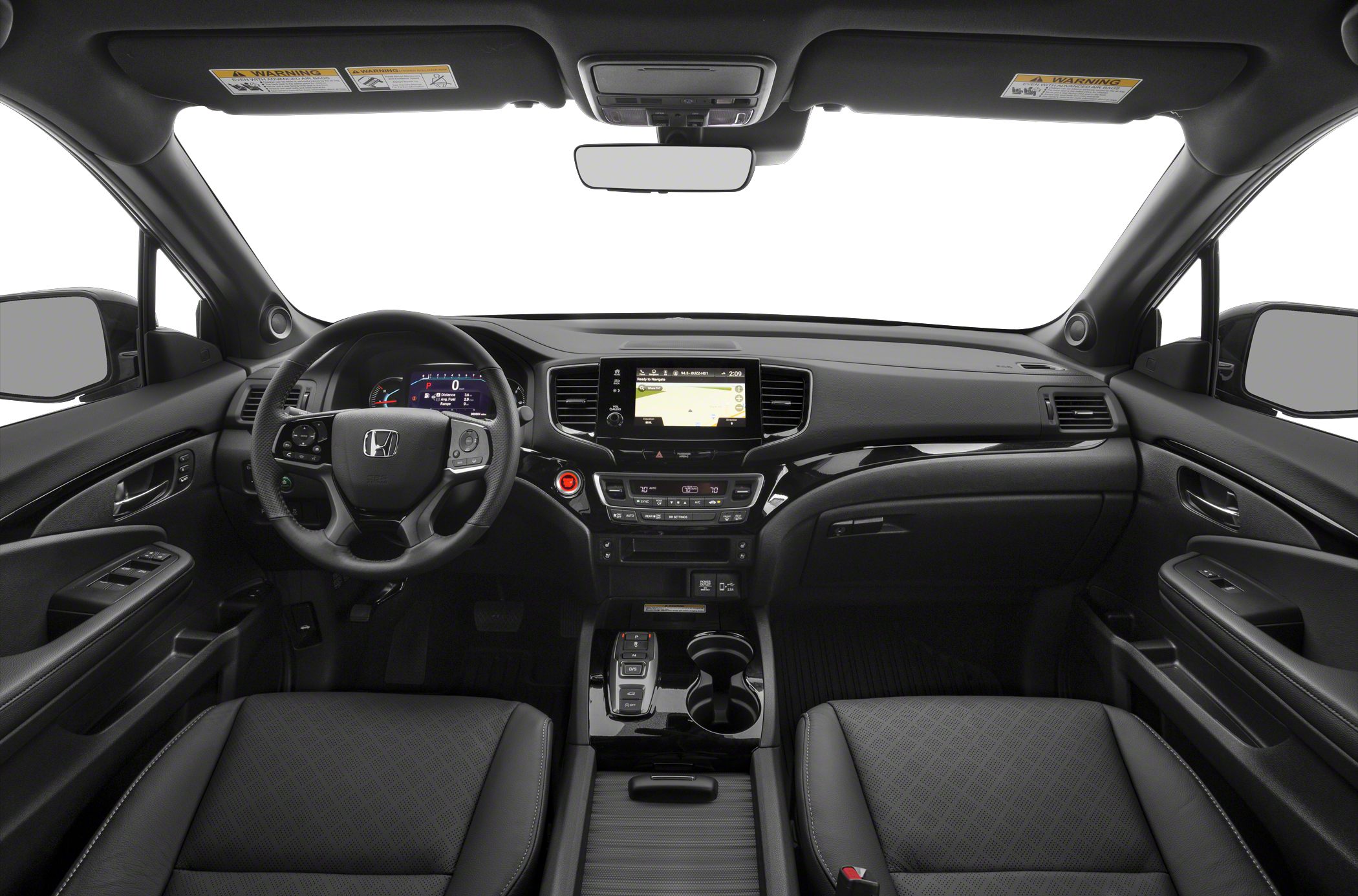 Modern dashboard, digital instrument cluster, touchscreen infotainment center console