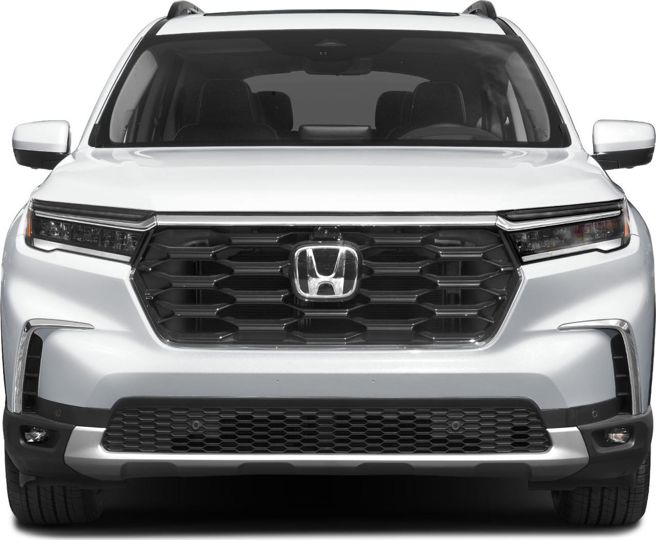 Bold SUV front grille with LED headlights and chrome emblem