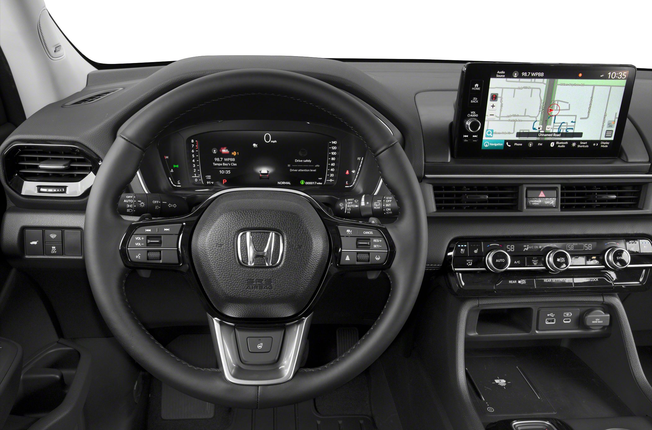 Digital instrument cluster, infotainment touchscreen, climate control system