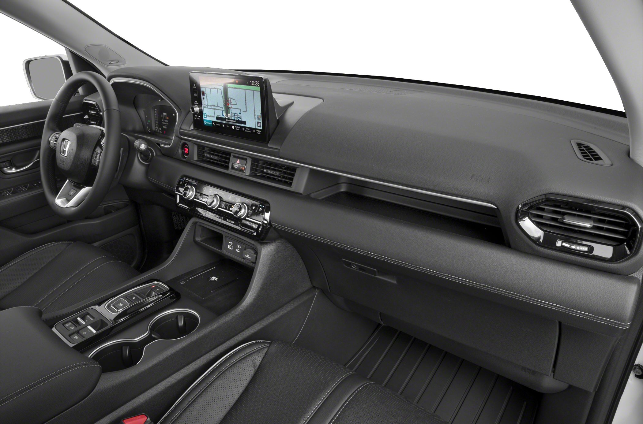 Dashboard with touchscreen infotainment and control panel in SUV interior