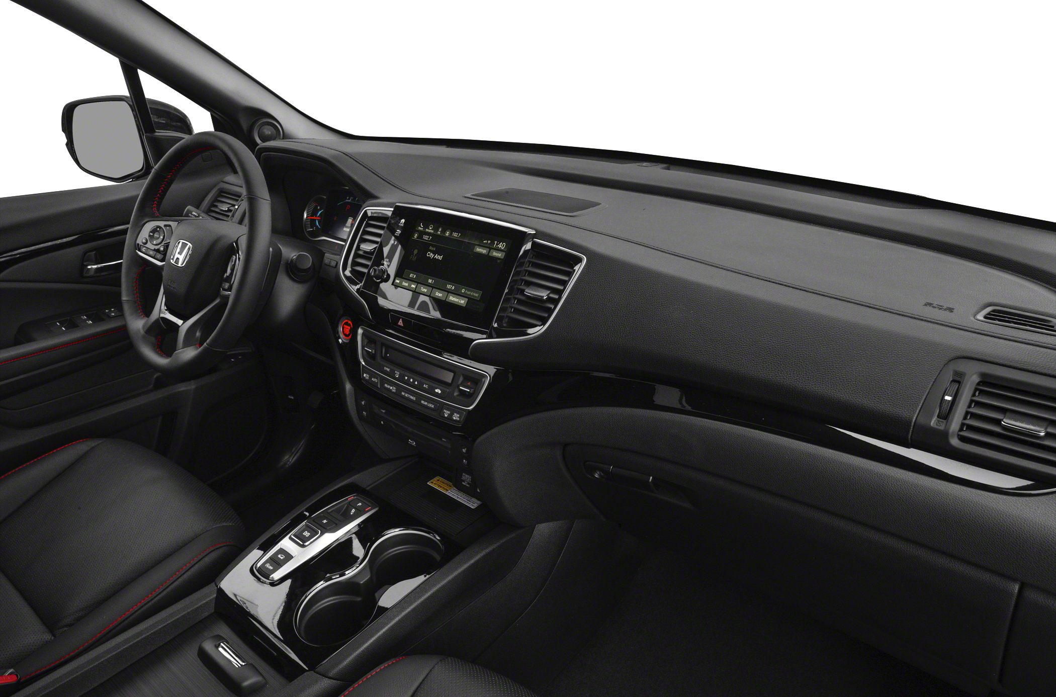 Modern SUV interior dashboard with touchscreen and center console
