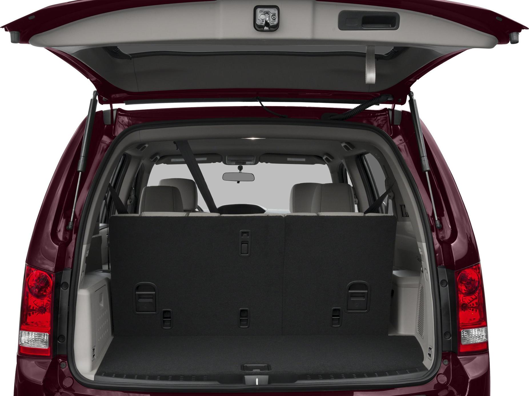 Open rear cargo space with 3rd-row seatbacks in SUV