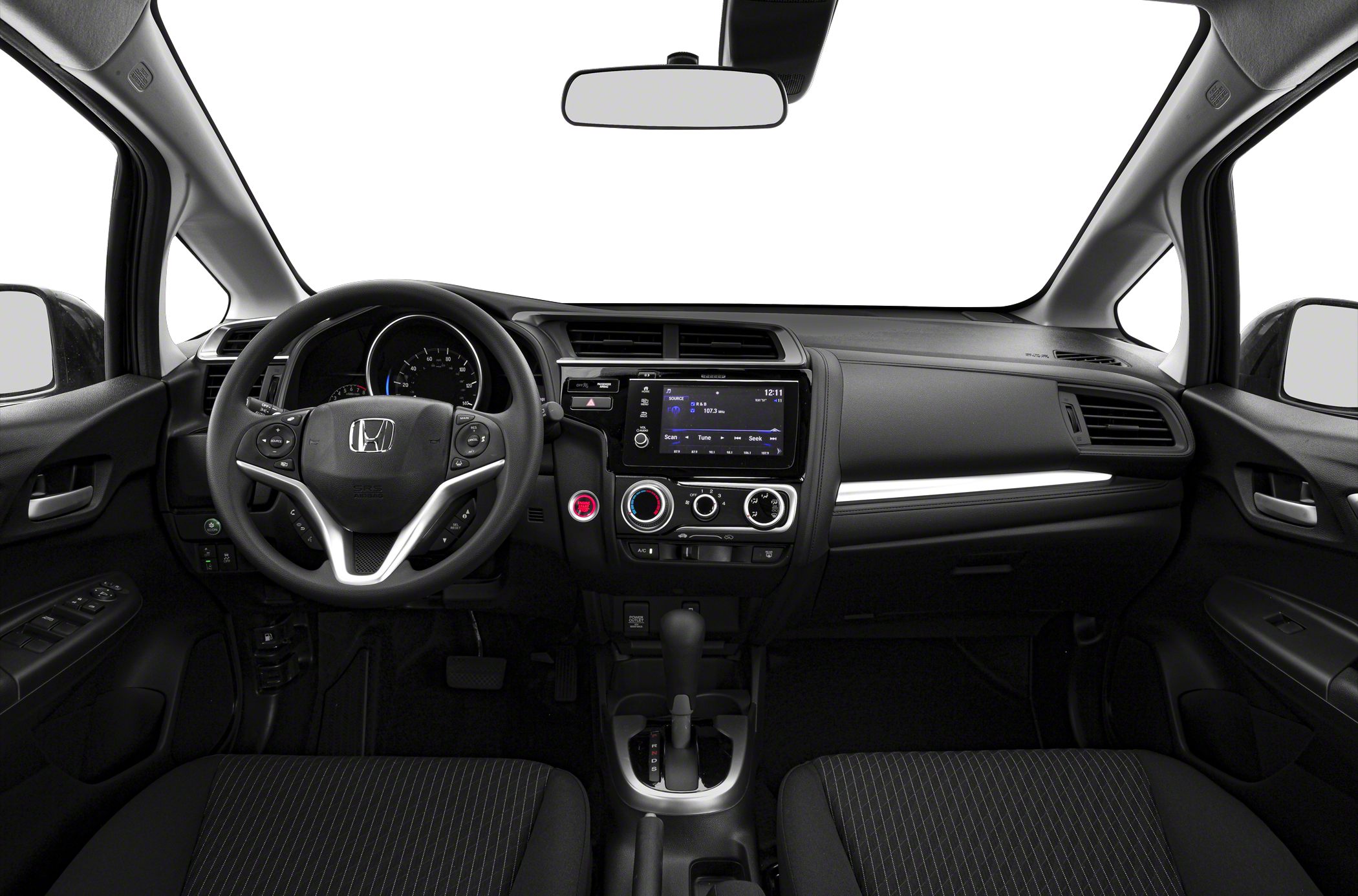 Modern dashboard with digital display and multifunction steering wheel
