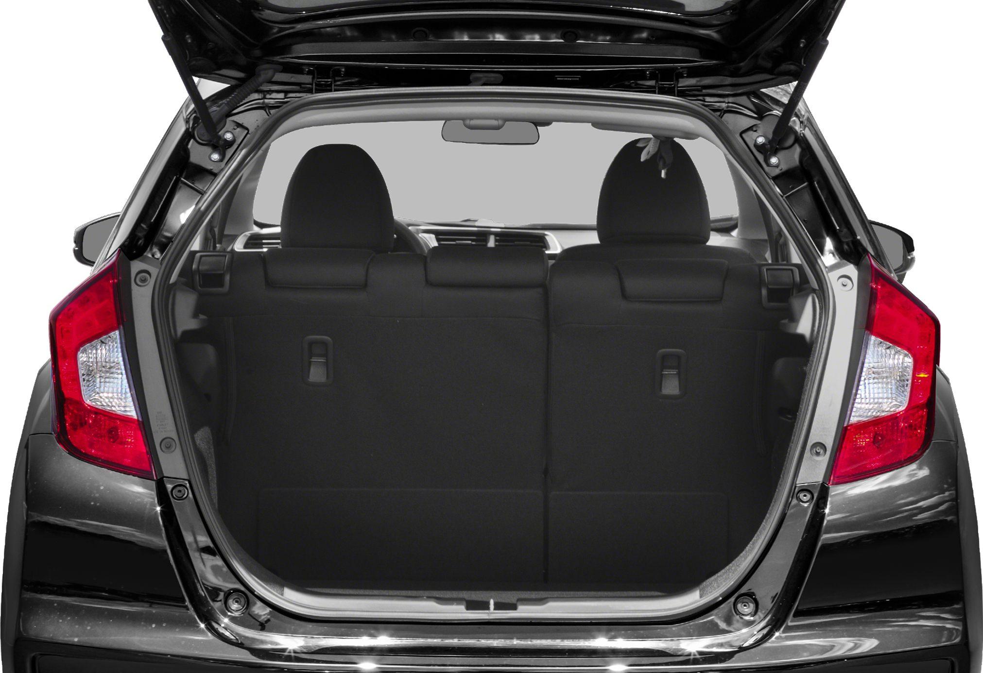 Open hatchback trunk with rear seat backs visible