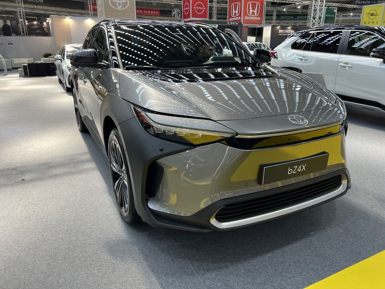 Front profile of a modern electric SUV with LED headlights