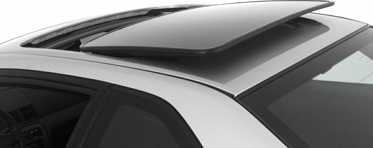Pop-up sunroof open on car roof
