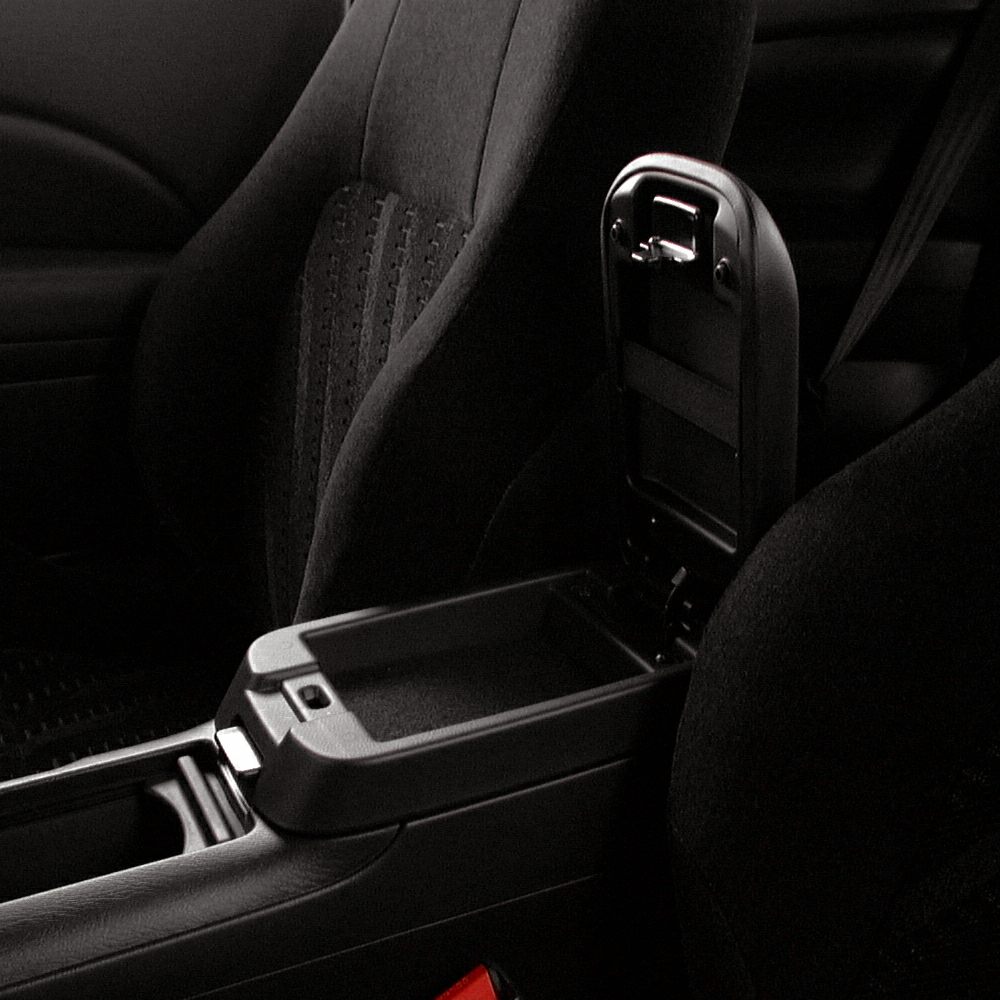 Car interior with center console storage and detailed seat design