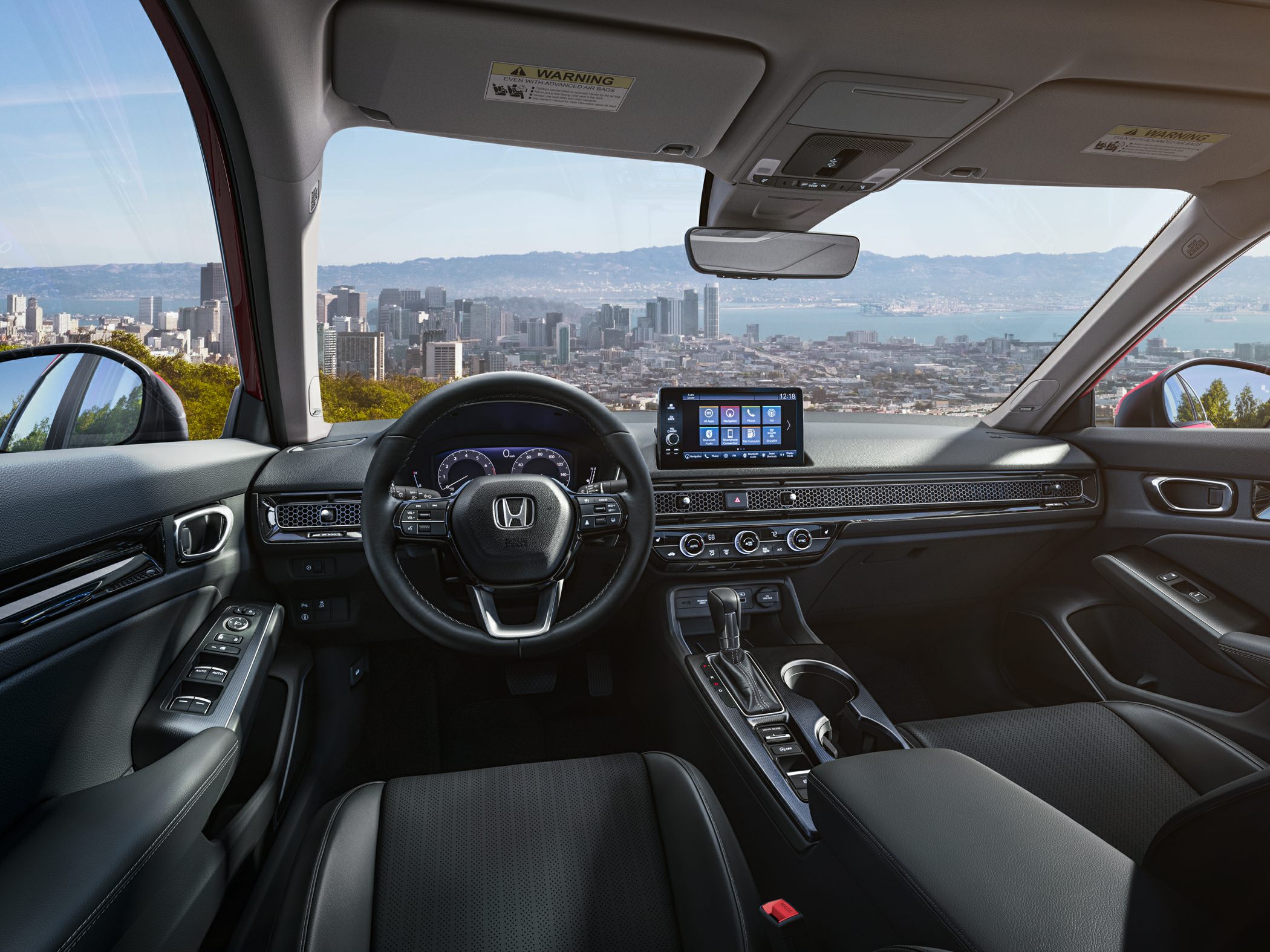 Digital dashboard and floating touchscreen interior