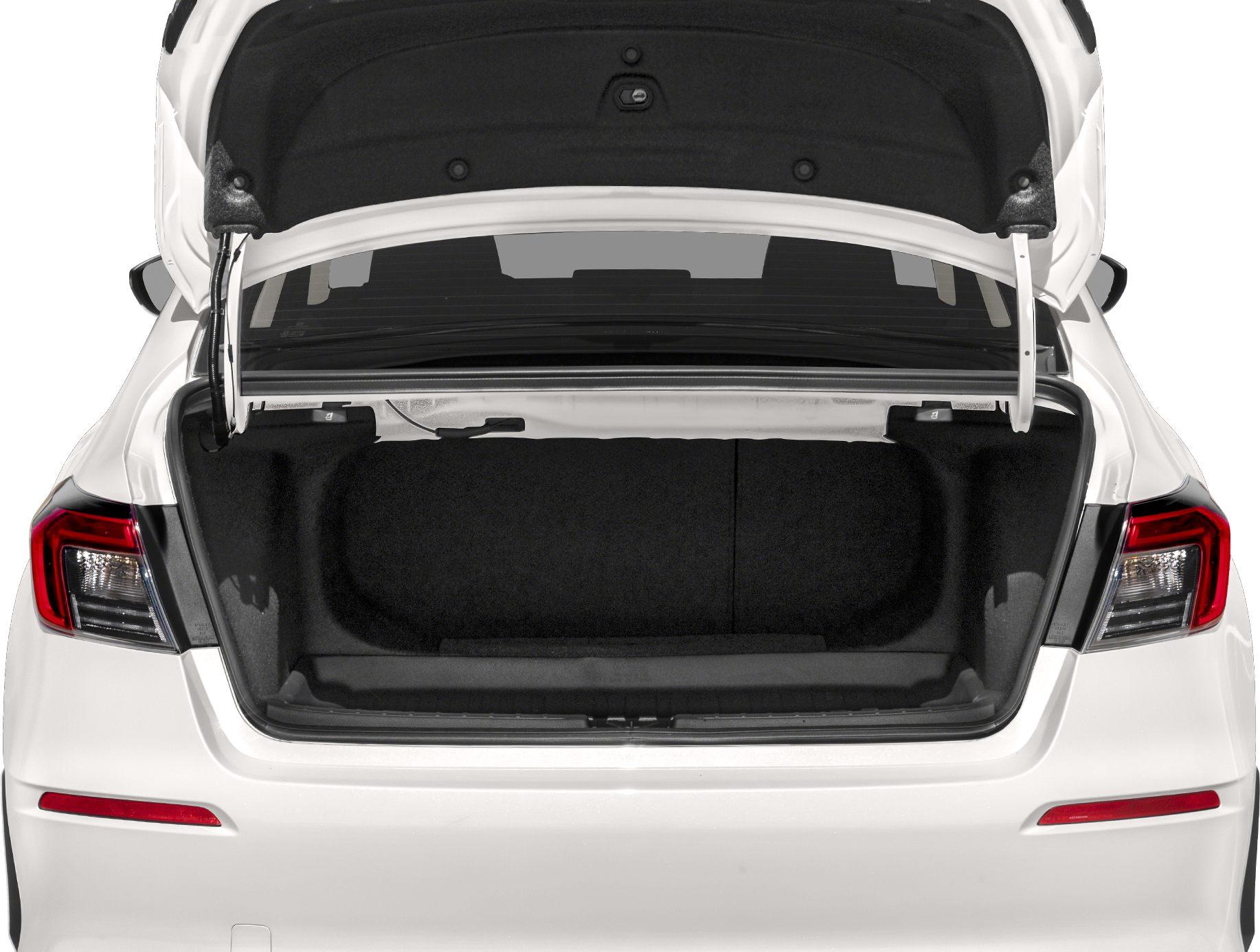 Open spacious trunk interior of a modern sedan