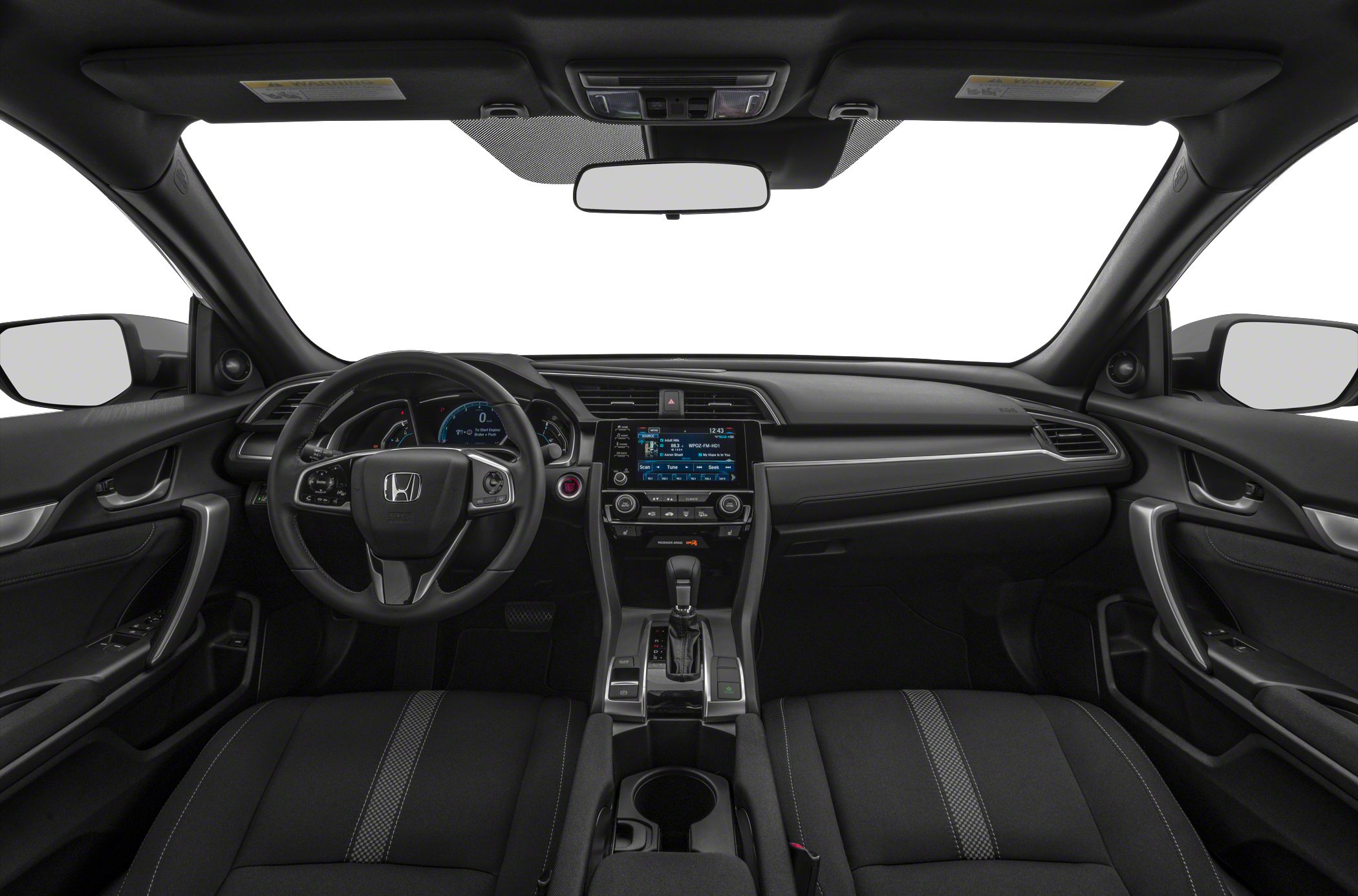 Modern dashboard and multifunction steering wheel with center console