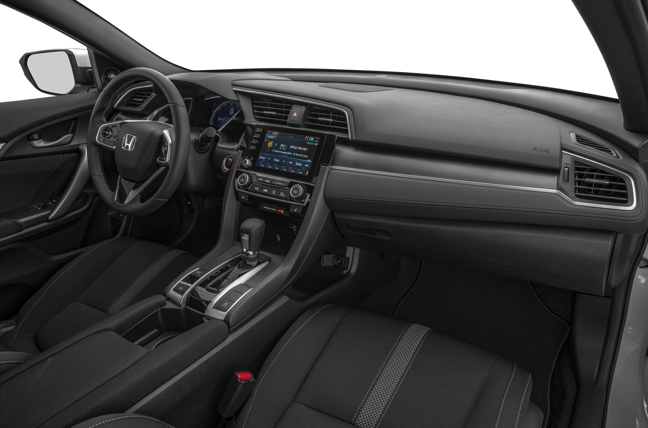 Dashboard and center console with steering and infotainment screen