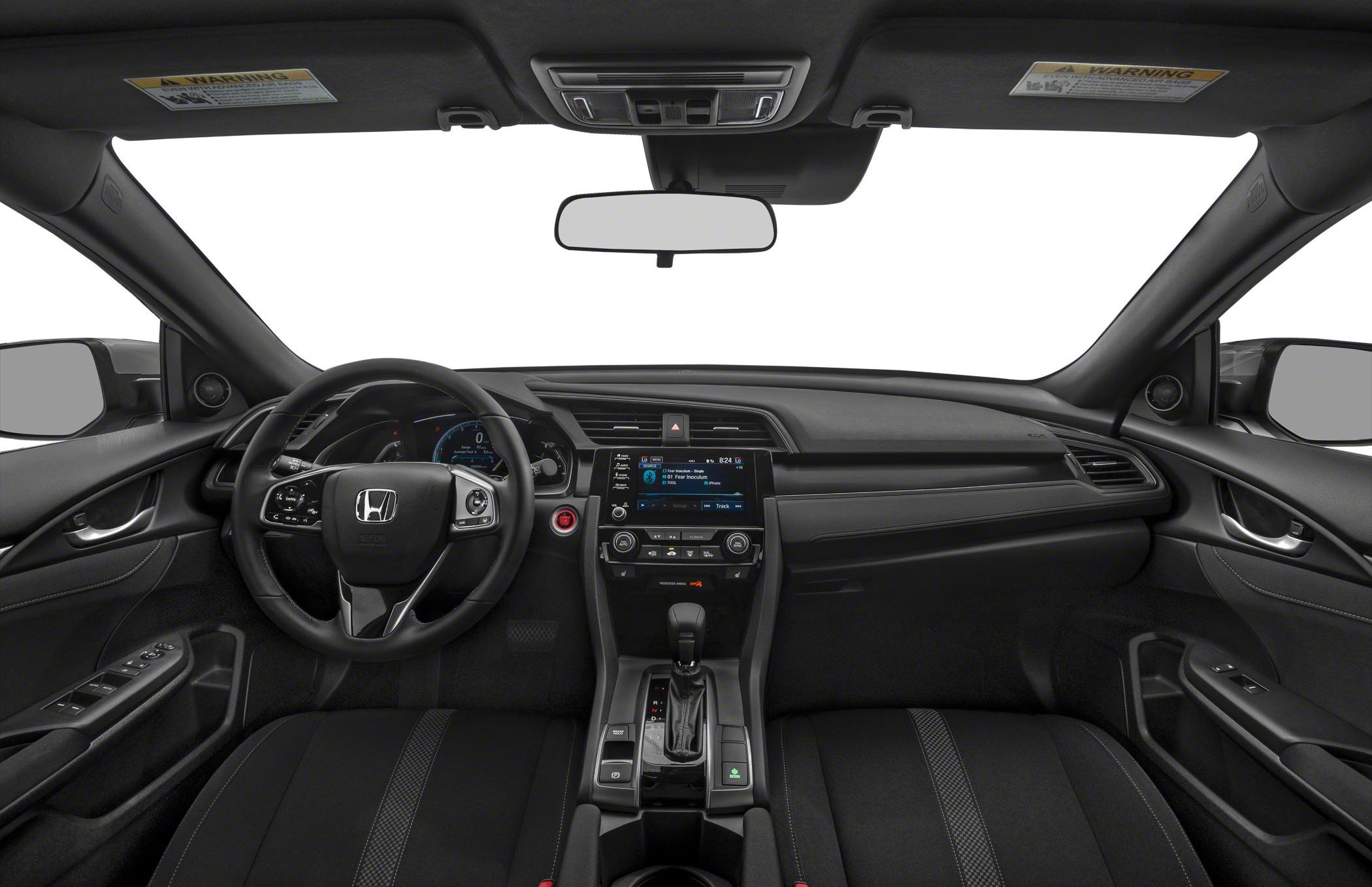 Modern car interior with touchscreen and digital instrument cluster