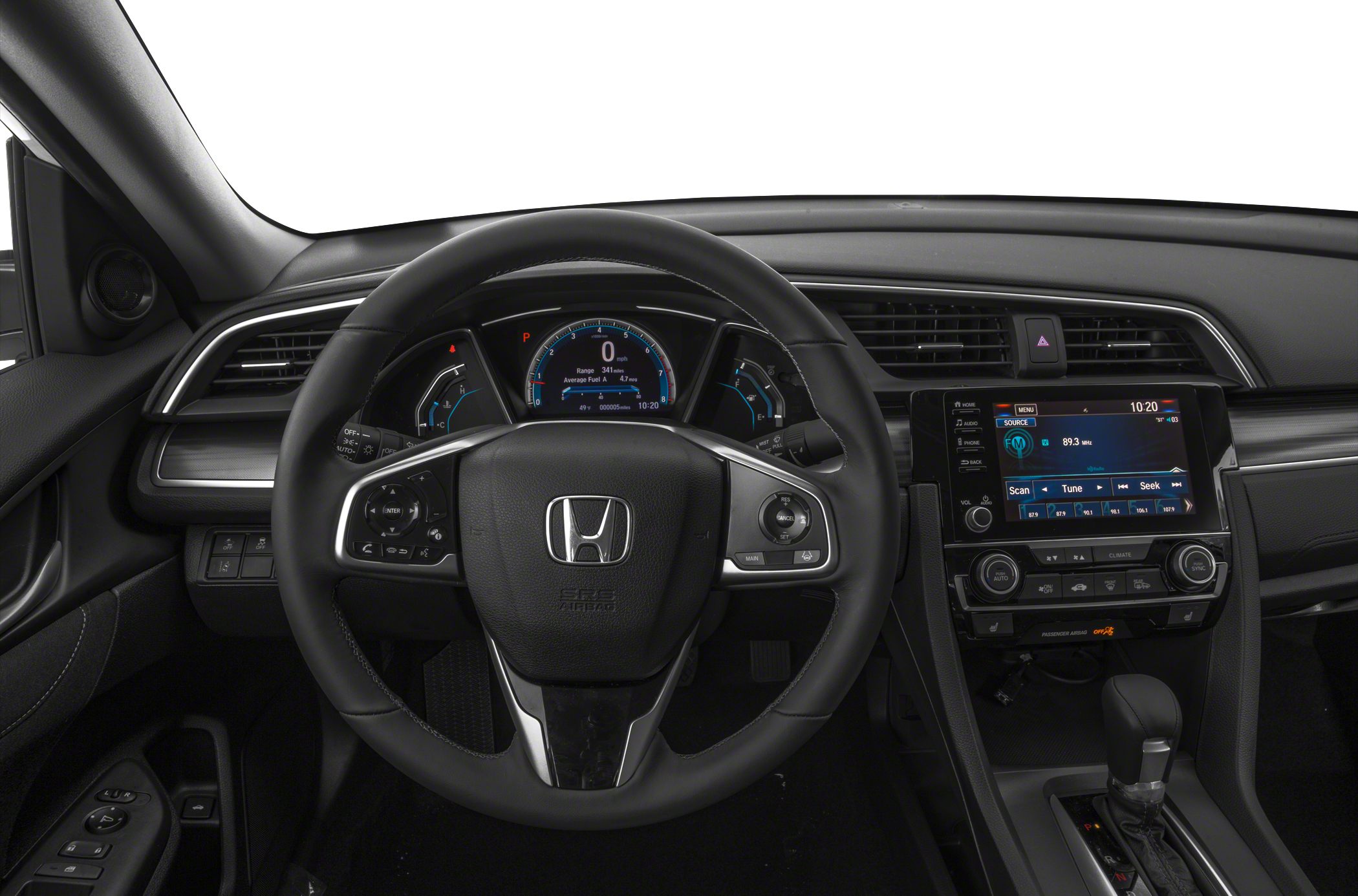 Steering wheel with multi-function controls and digital instrument cluster