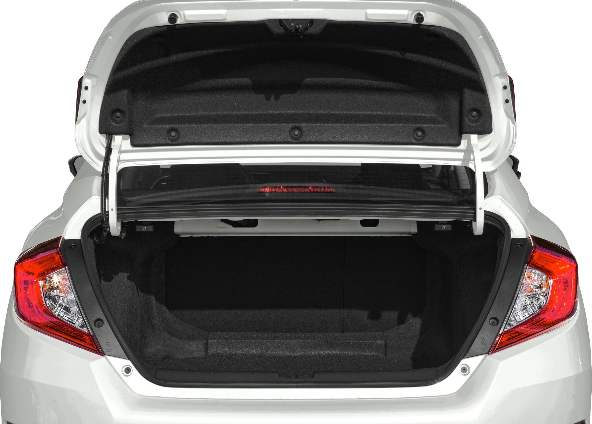 Open trunk with spacious interior and visible rear taillights
