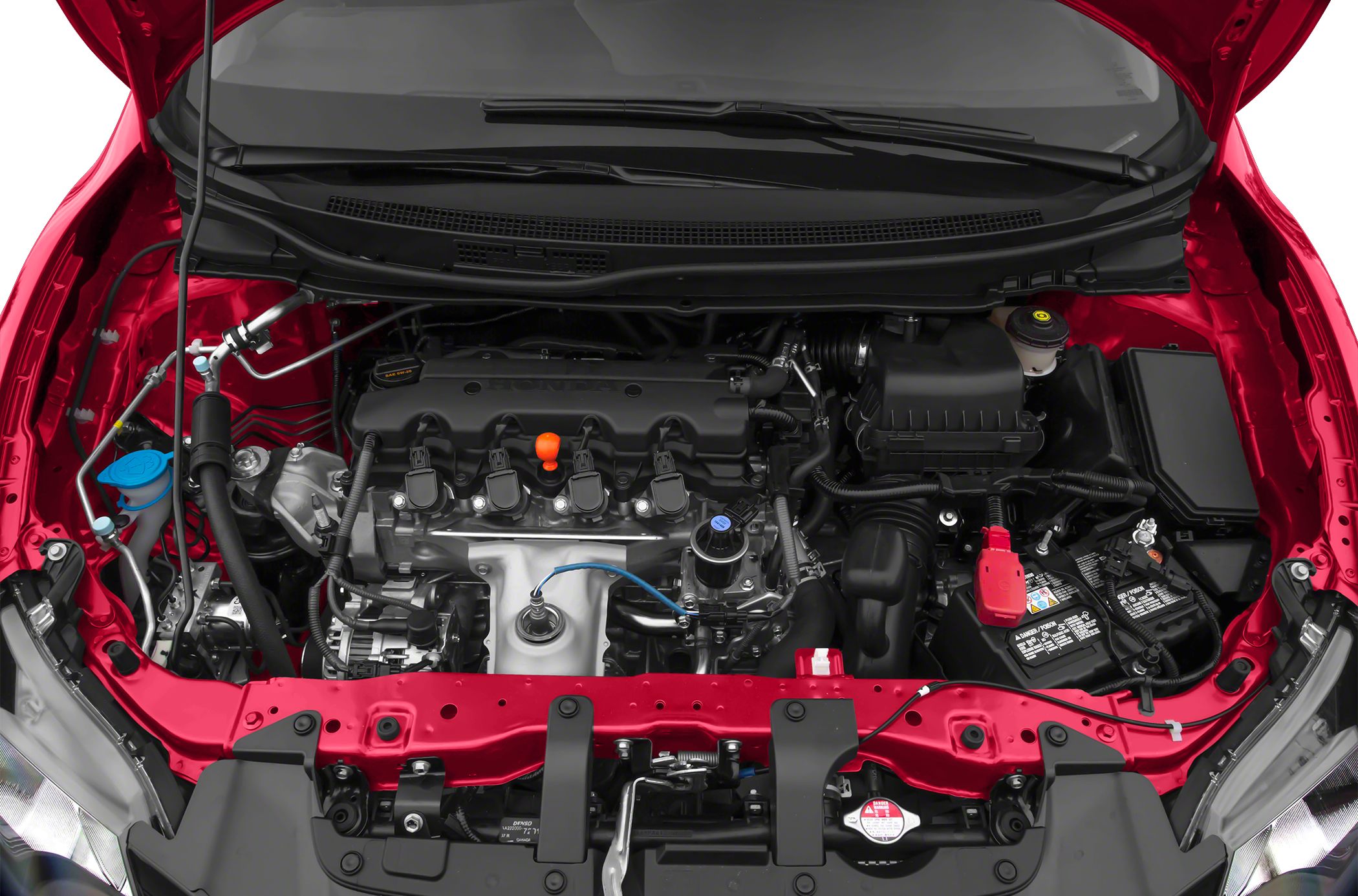 Engine bay view with detailed layout and components