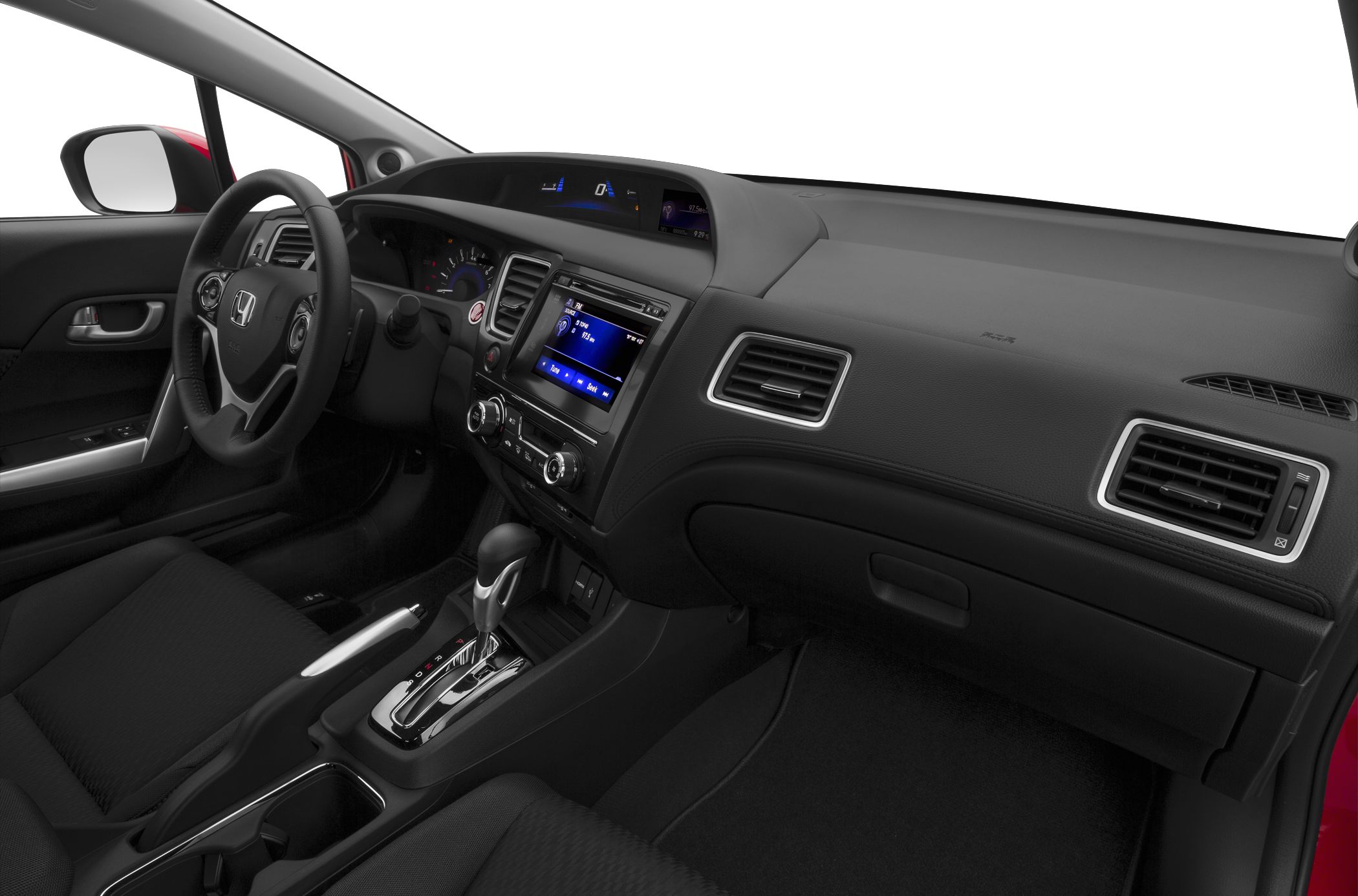 Modern dashboard with digital cluster and touchscreen infotainment