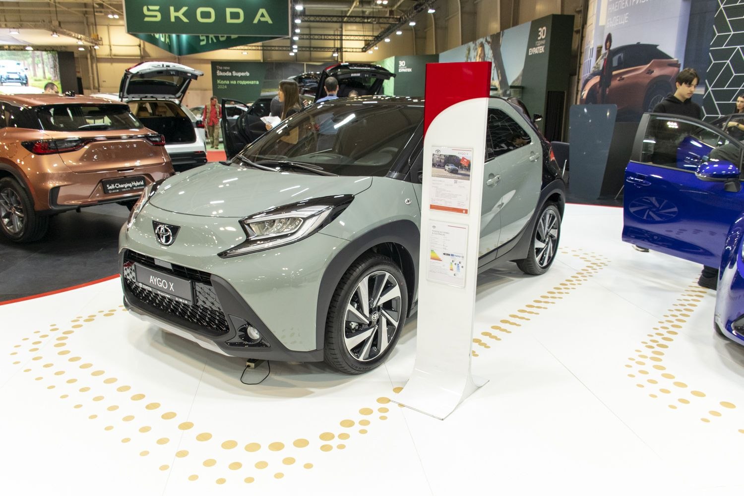 Front view with sleek LED headlights and alloy wheels