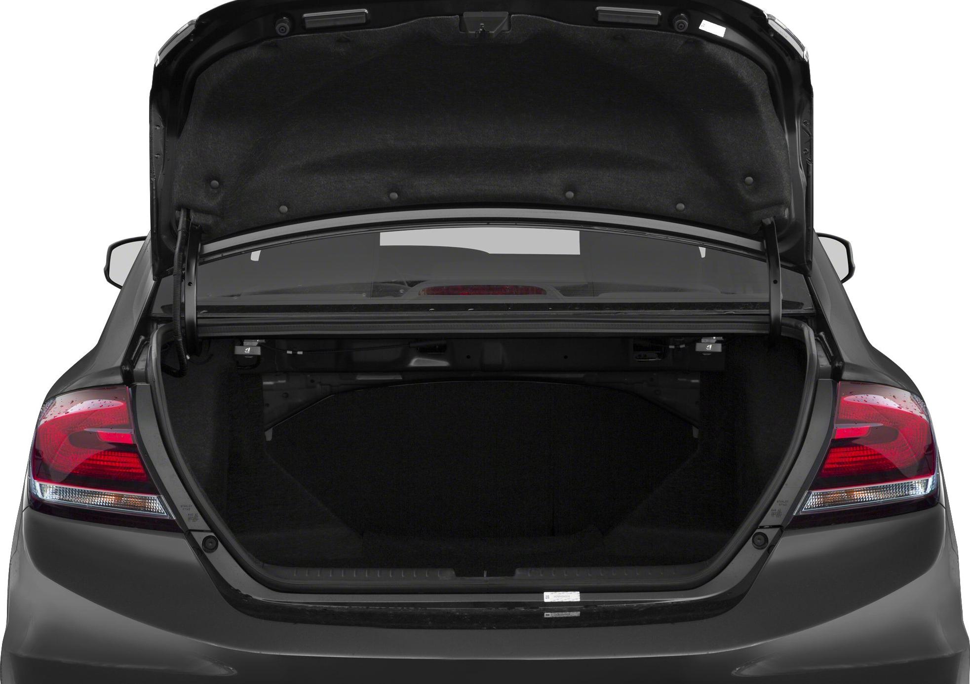 Open trunk with visible rear taillights and spacious interior