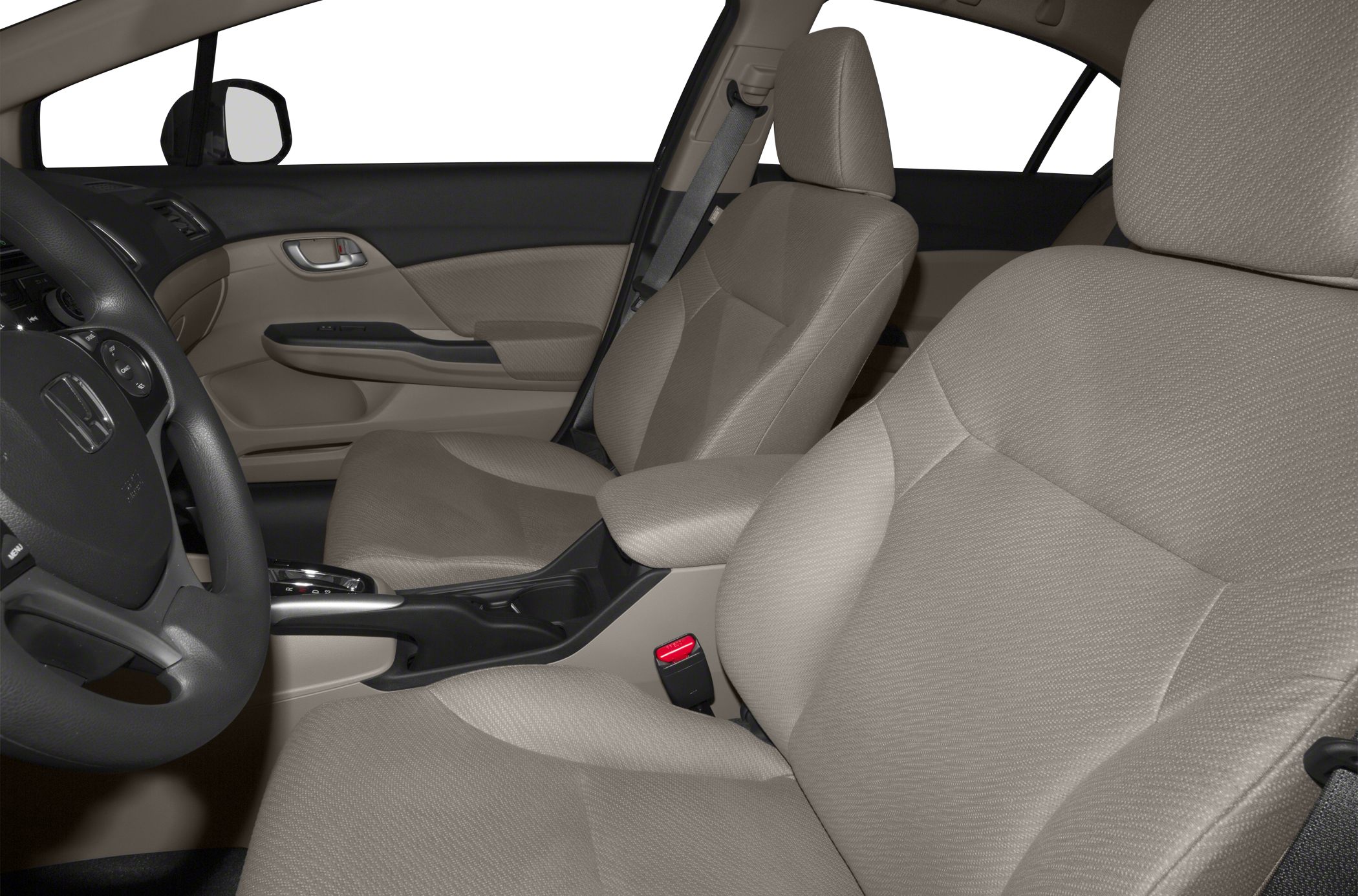 Beige fabric front seats and door panel interior