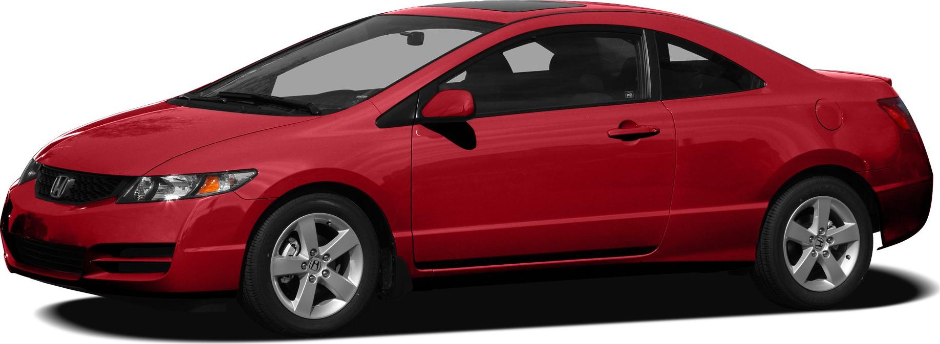 Red two-door coupe with alloy wheels and sleek design