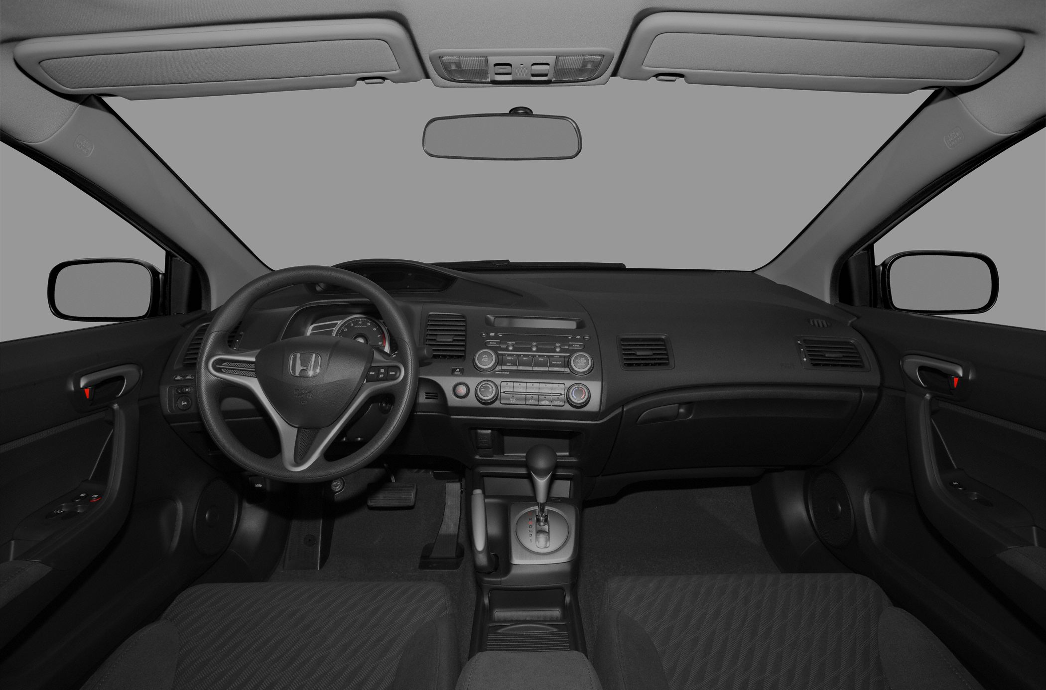 Dashboard and steering wheel with automatic gear shift