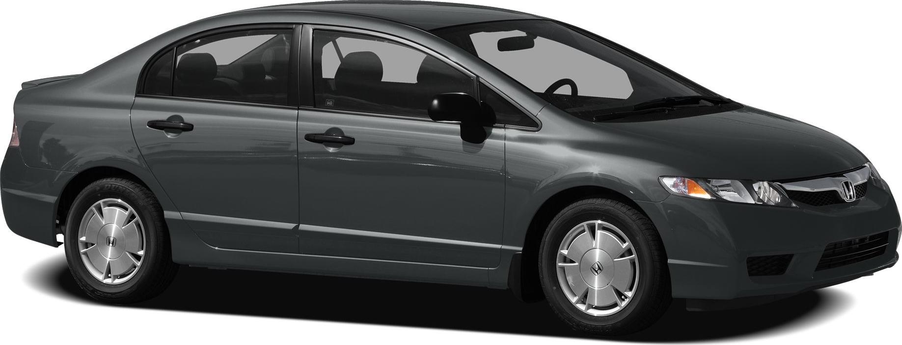 Side profile of compact sedan with distinctive wheel covers