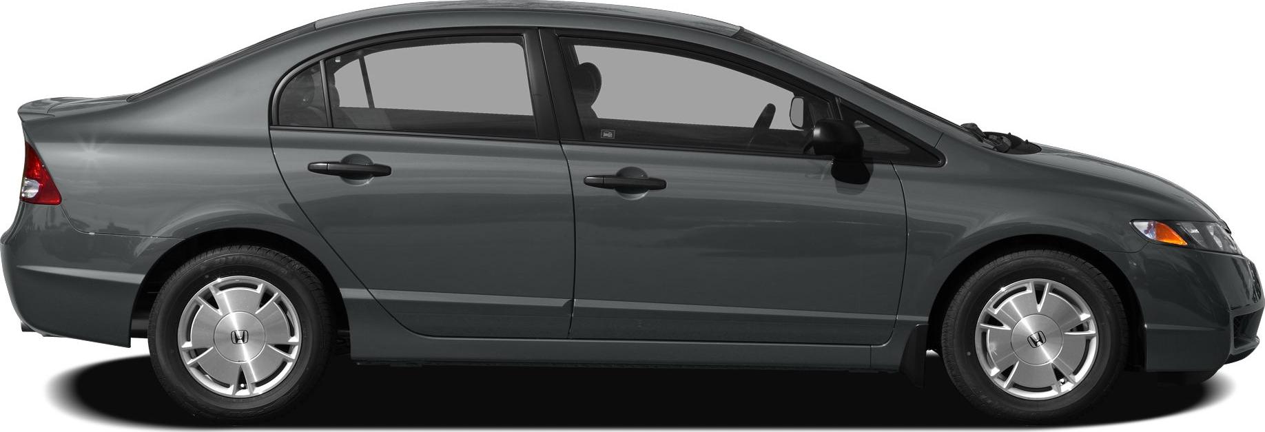 Sleek side profile of a compact four-door sedan with distinctive rim design