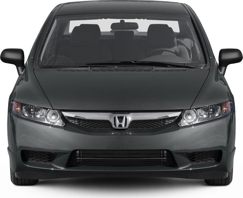 Front view with chrome grille and headlights