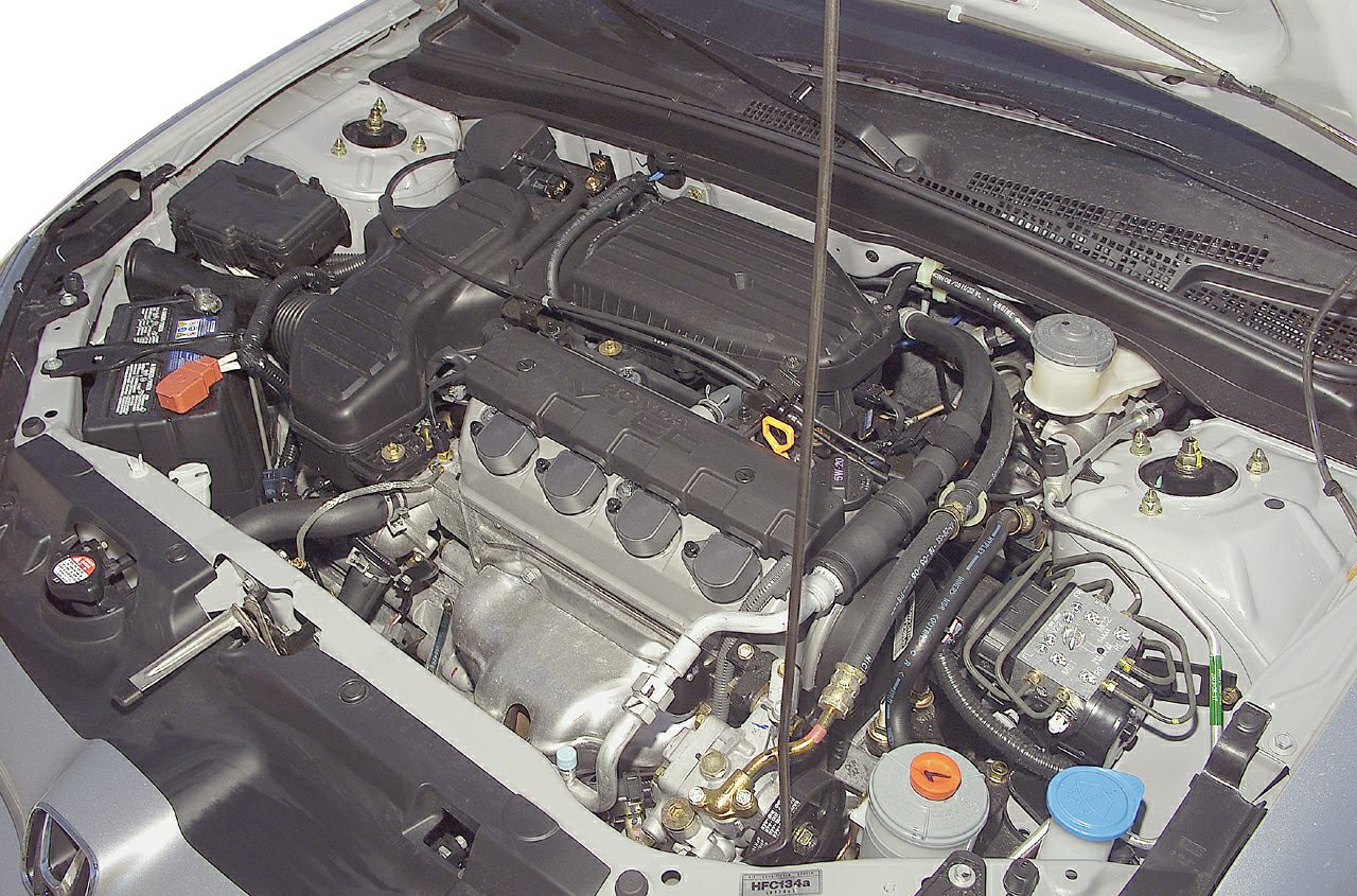 Detailed engine compartment showing layout and components