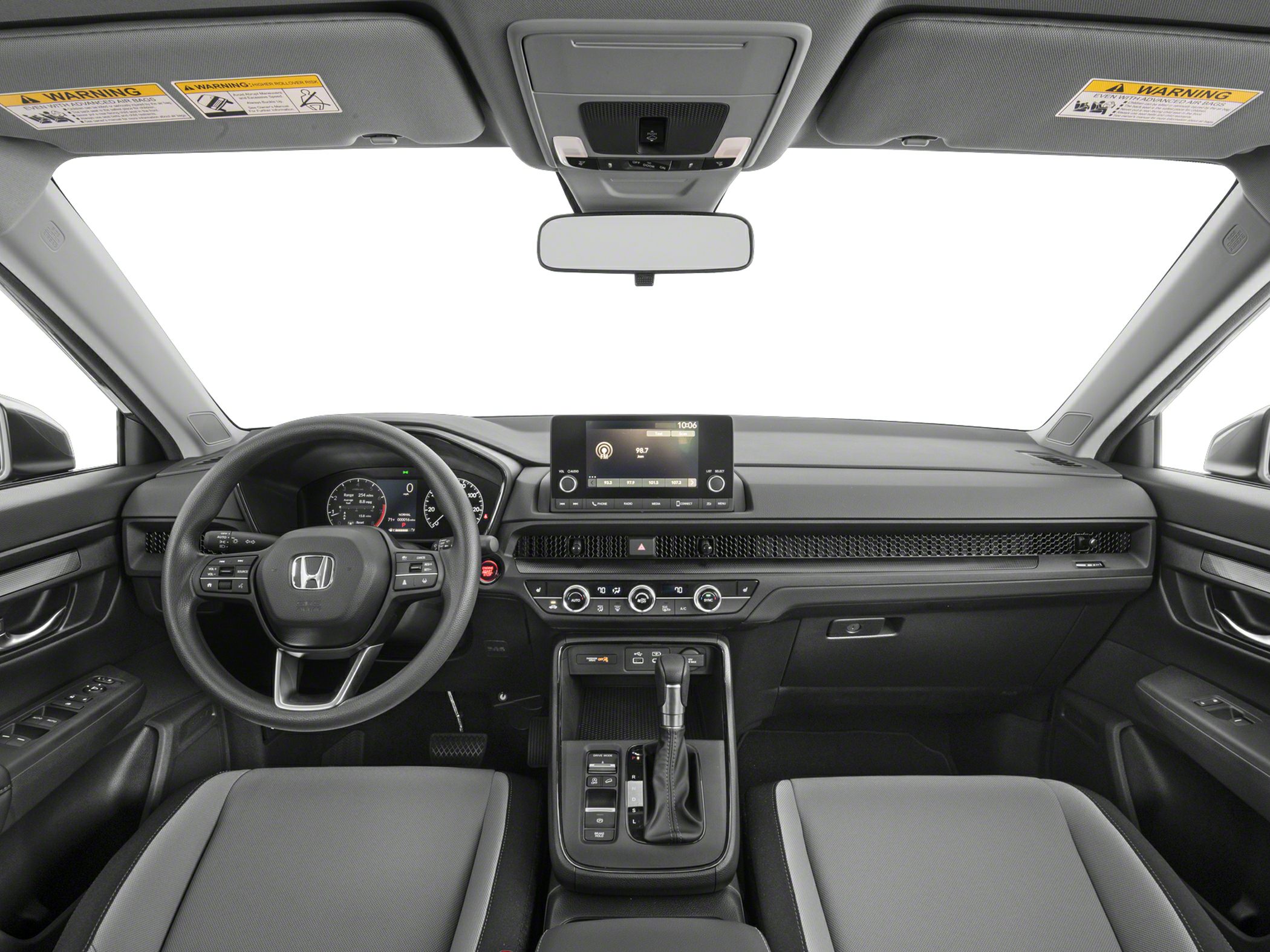 Digital dashboard with touchscreen and ergonomic center console