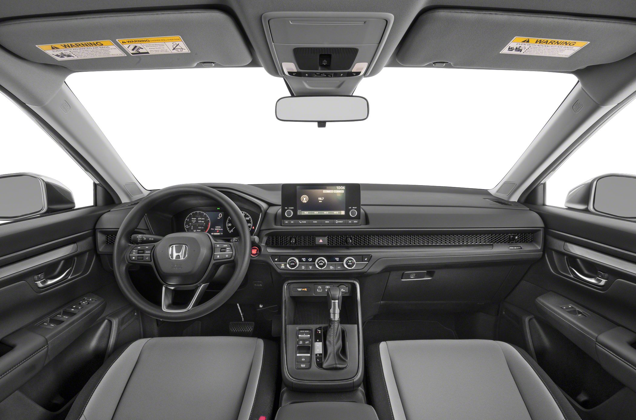 Modern dashboard with touchscreen and ergonomic center console layout