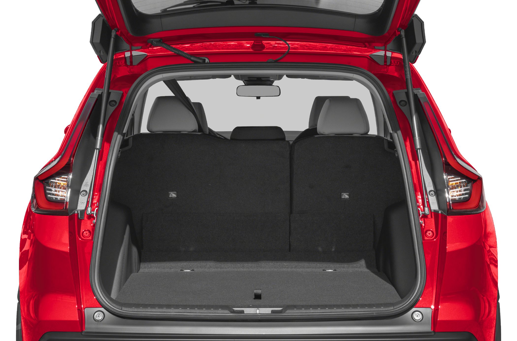 Open trunk and rear seatbacks with spacious cargo area