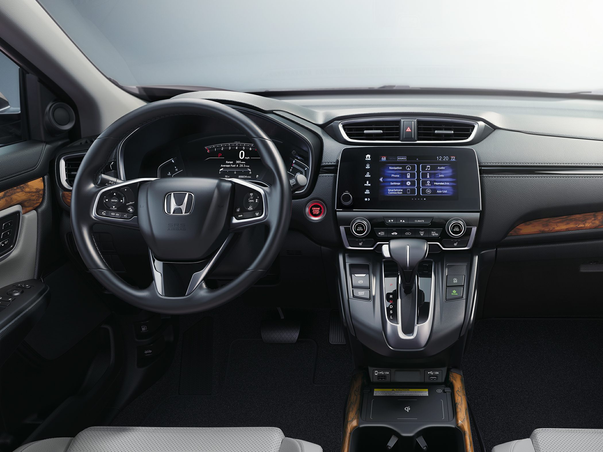 Dashboard with digital instrument cluster and multifunction steering wheel