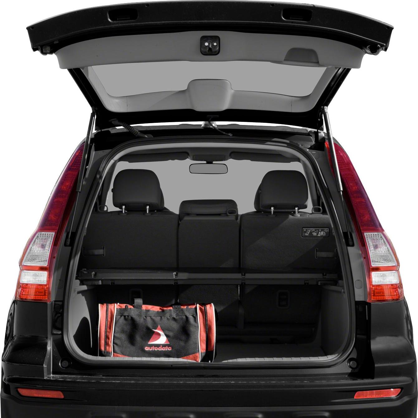 Rear open trunk with folded rear seats and cargo bag
