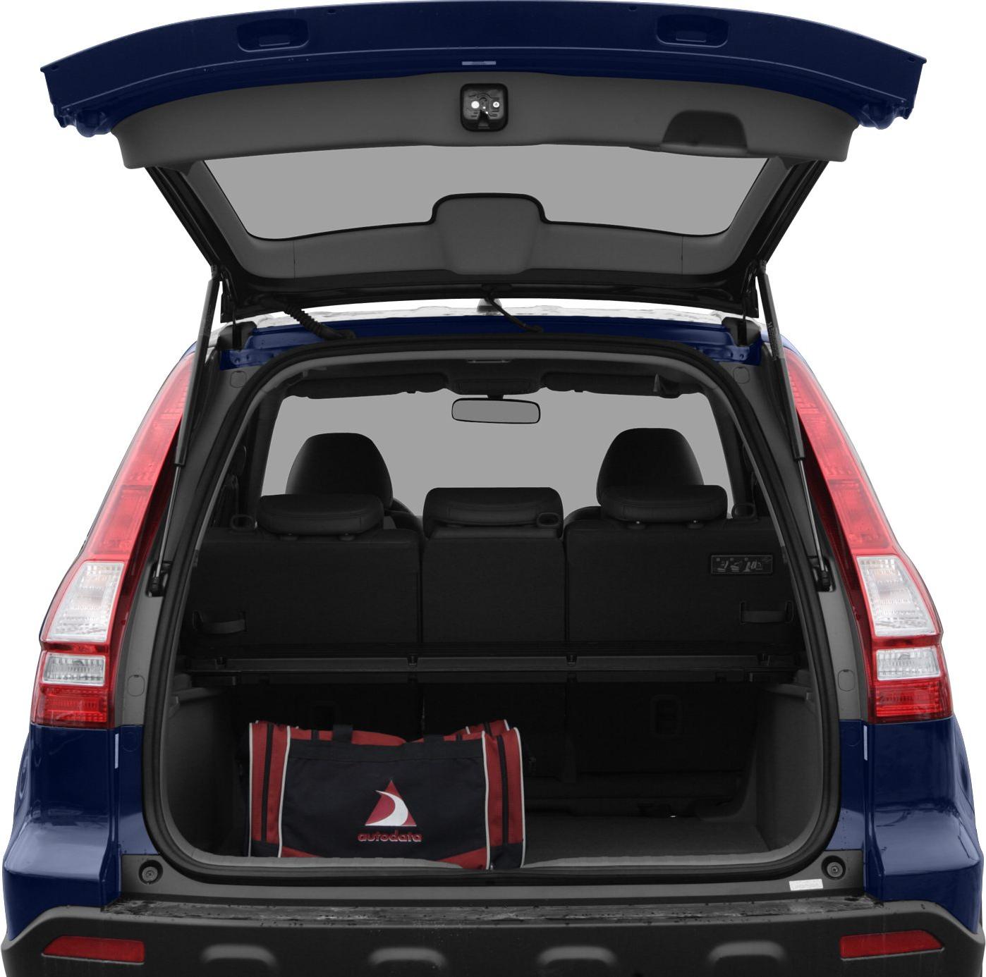 Open rear hatch showing spacious trunk and foldable rear seats.