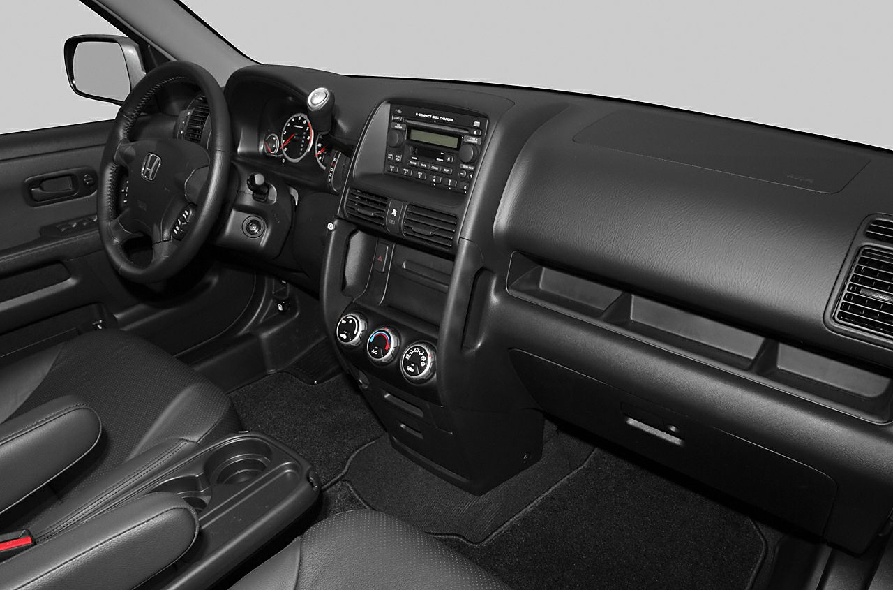Dashboard, steering wheel, and center console of a car interior