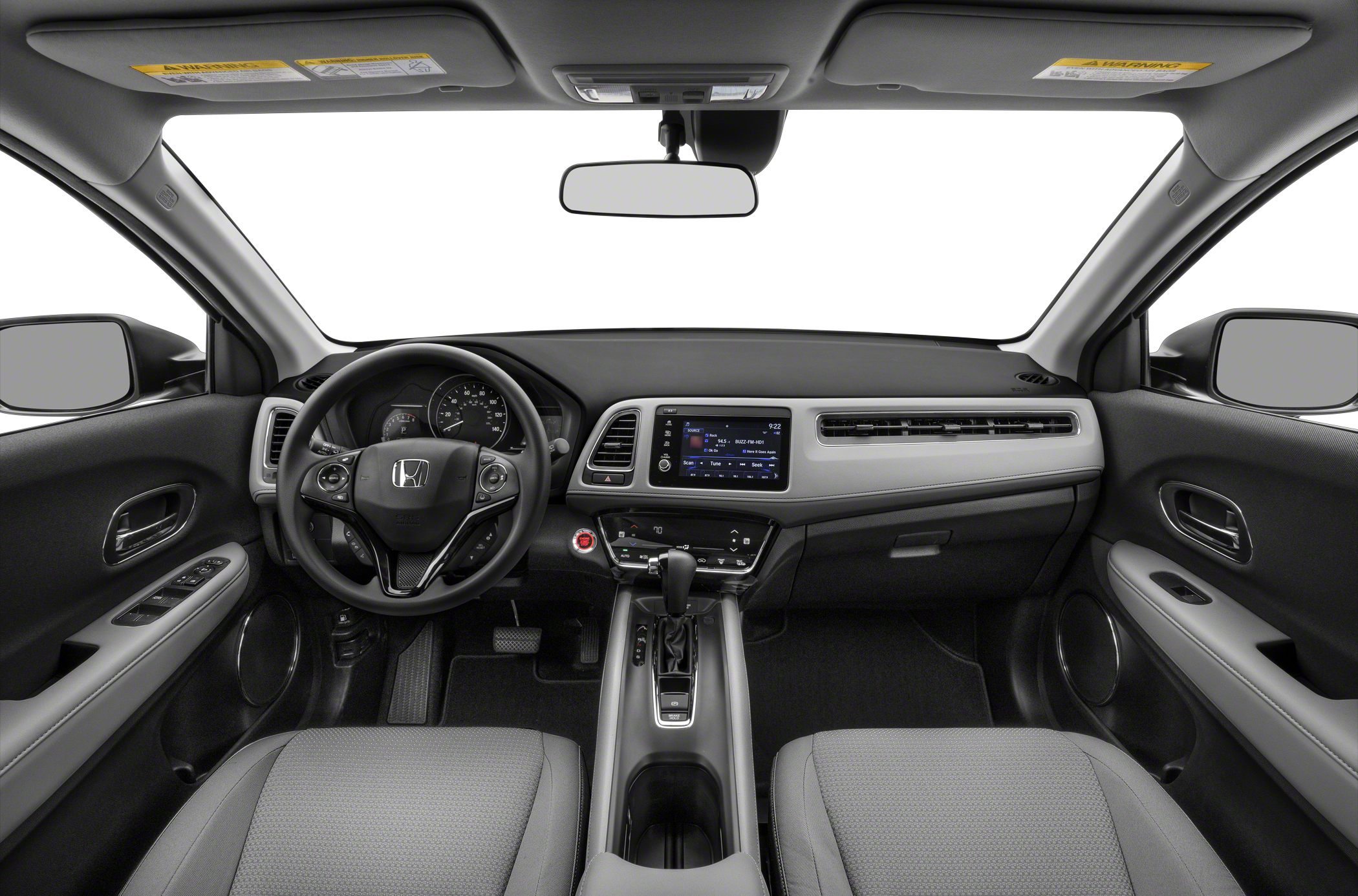 Dashboard and multifunction steering wheel in modern vehicle interior