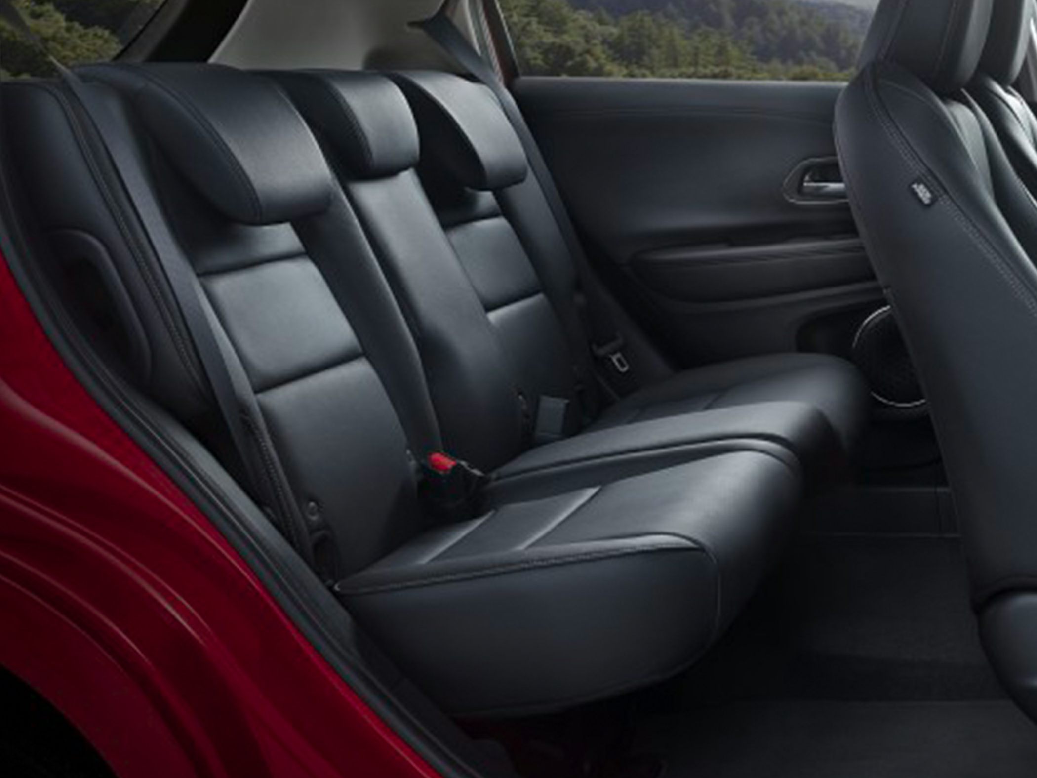 Spacious black rear seats with ergonomic design and upholstery