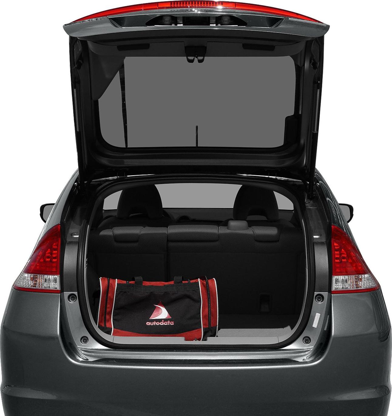 Open rear hatch showing spacious cargo area and rear seats