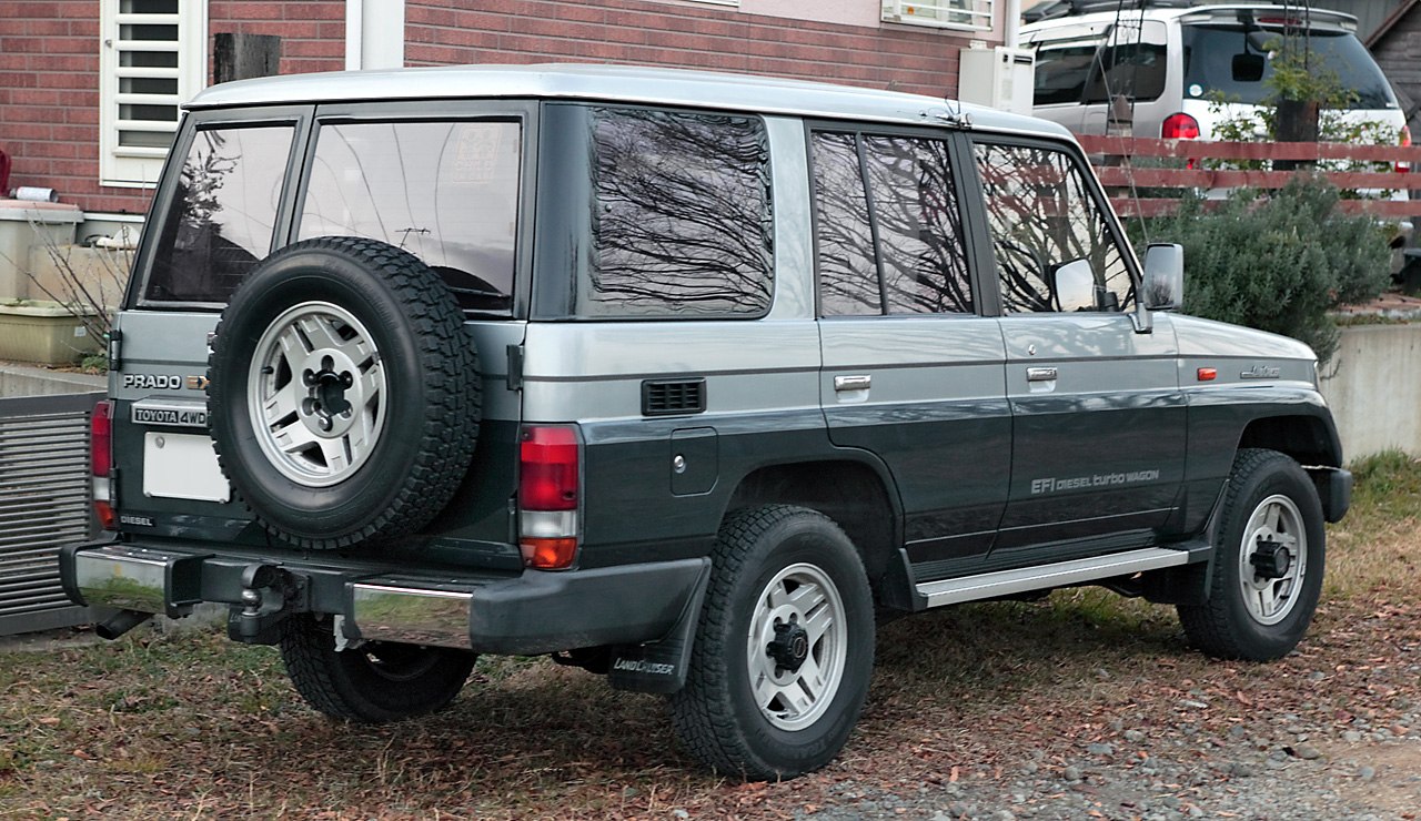 Robust 4WD SUV with rear spare tire and tinted windows