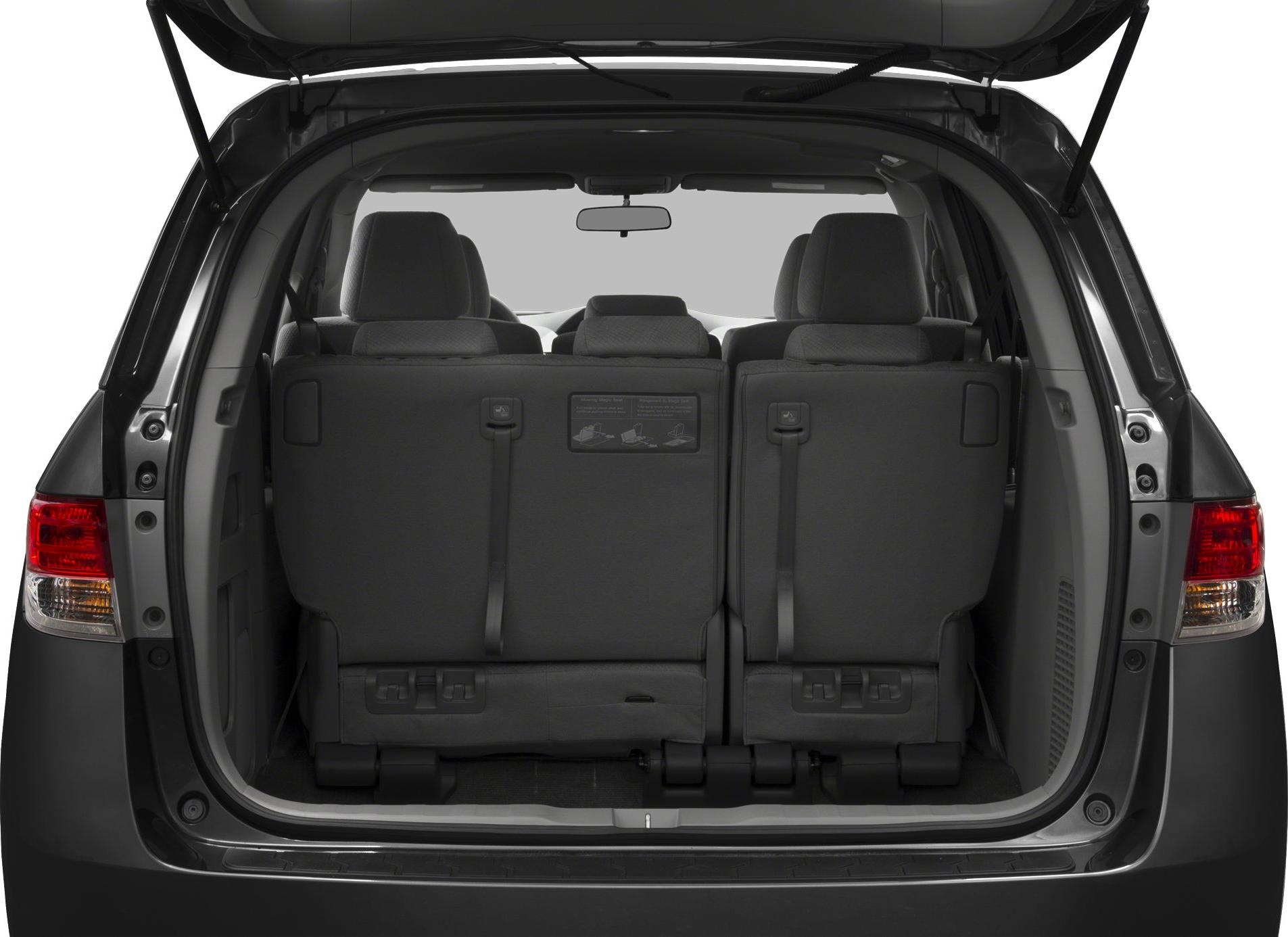 Open rear trunk with third-row seats and spacious cargo area