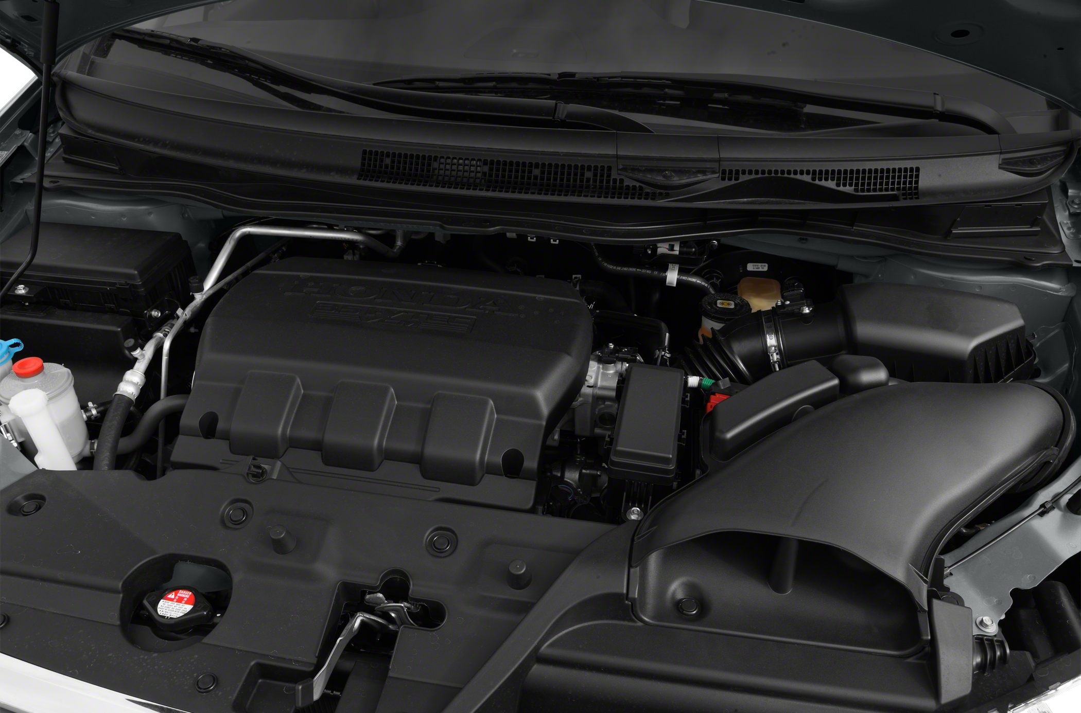 Engine bay with Honda VTEC engine cover and components