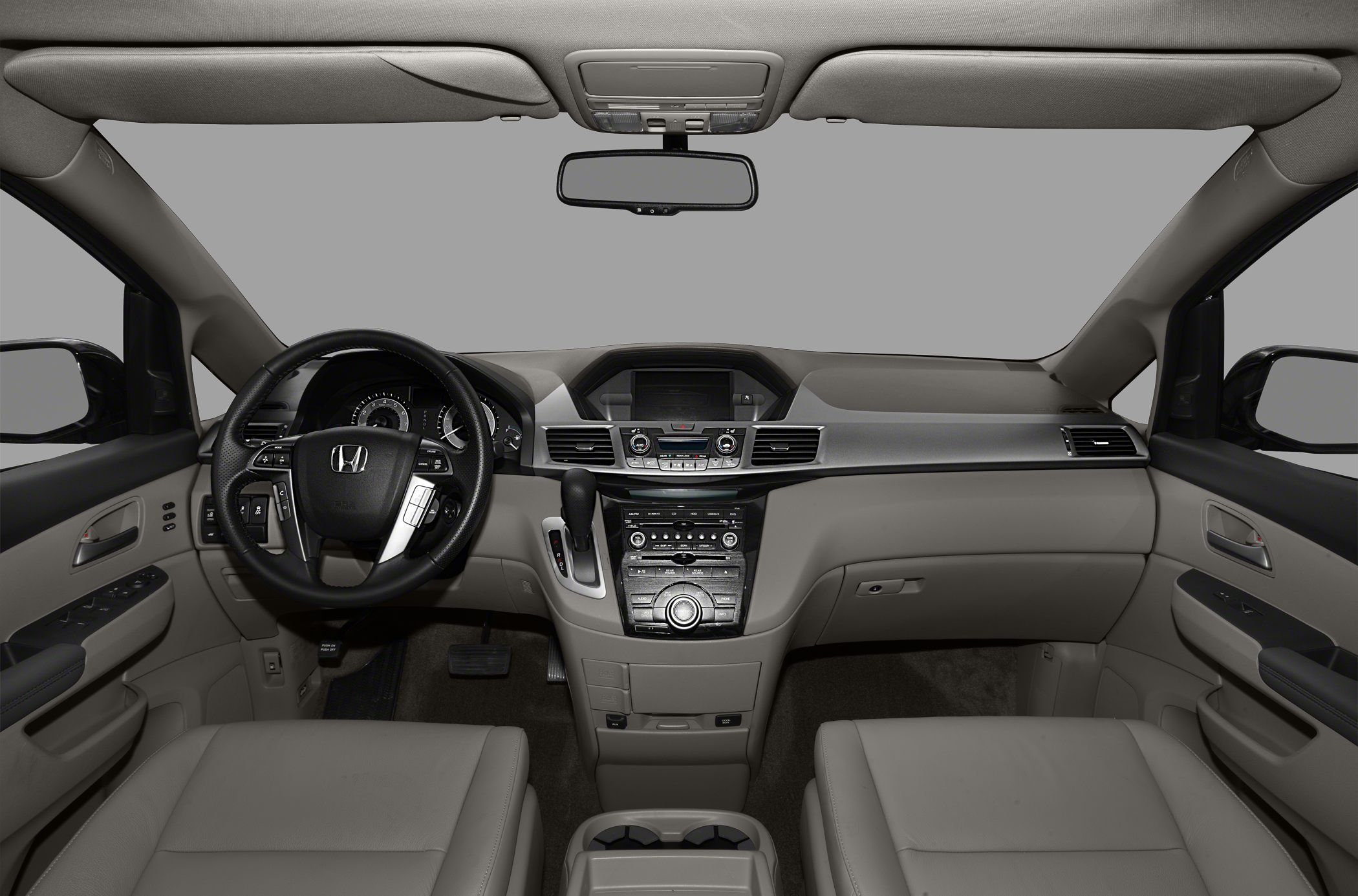 Dashboard and steering wheel interior view