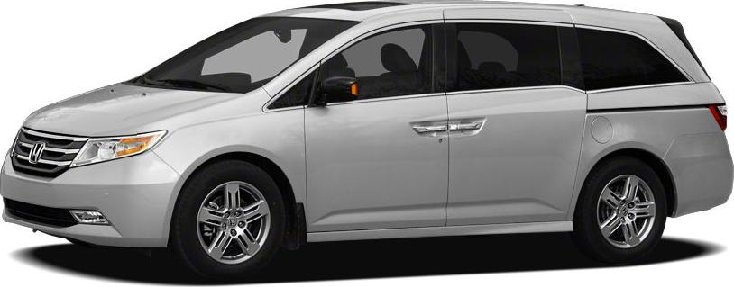 Silver minivan side profile with sleek design and alloy wheels